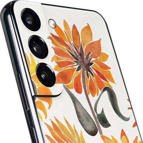 Cat Coq Yellow Sunflower Galaxy S22 Skin